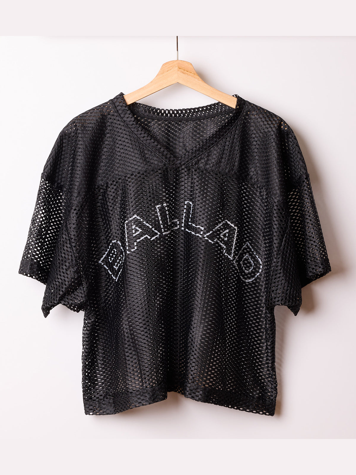 Ballad Croppped Footbal Jersey (Black)