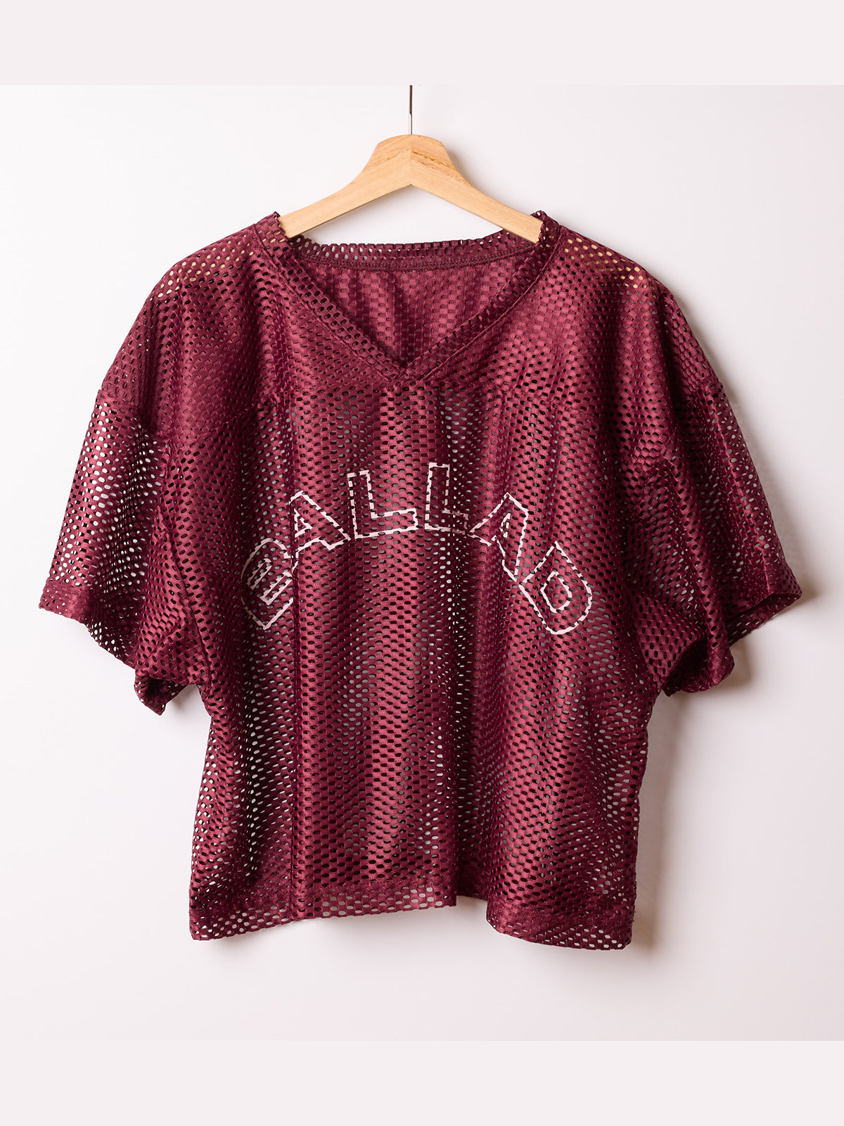 Ballad Croppped Footbal Jersey (Burgundy)
